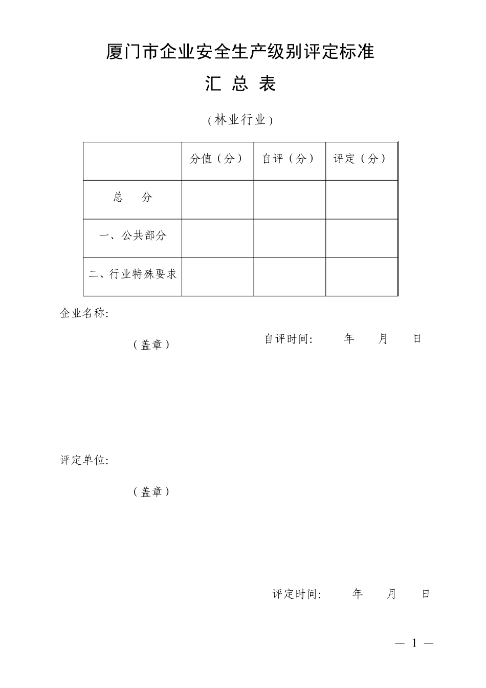 林业安全生产级别评定标准_第1页