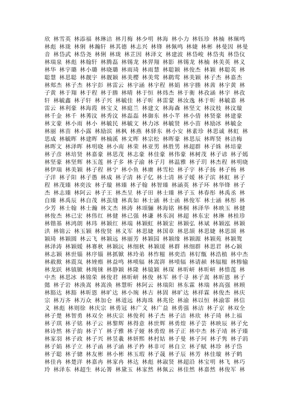 林姓宝宝备选名字全集_第3页