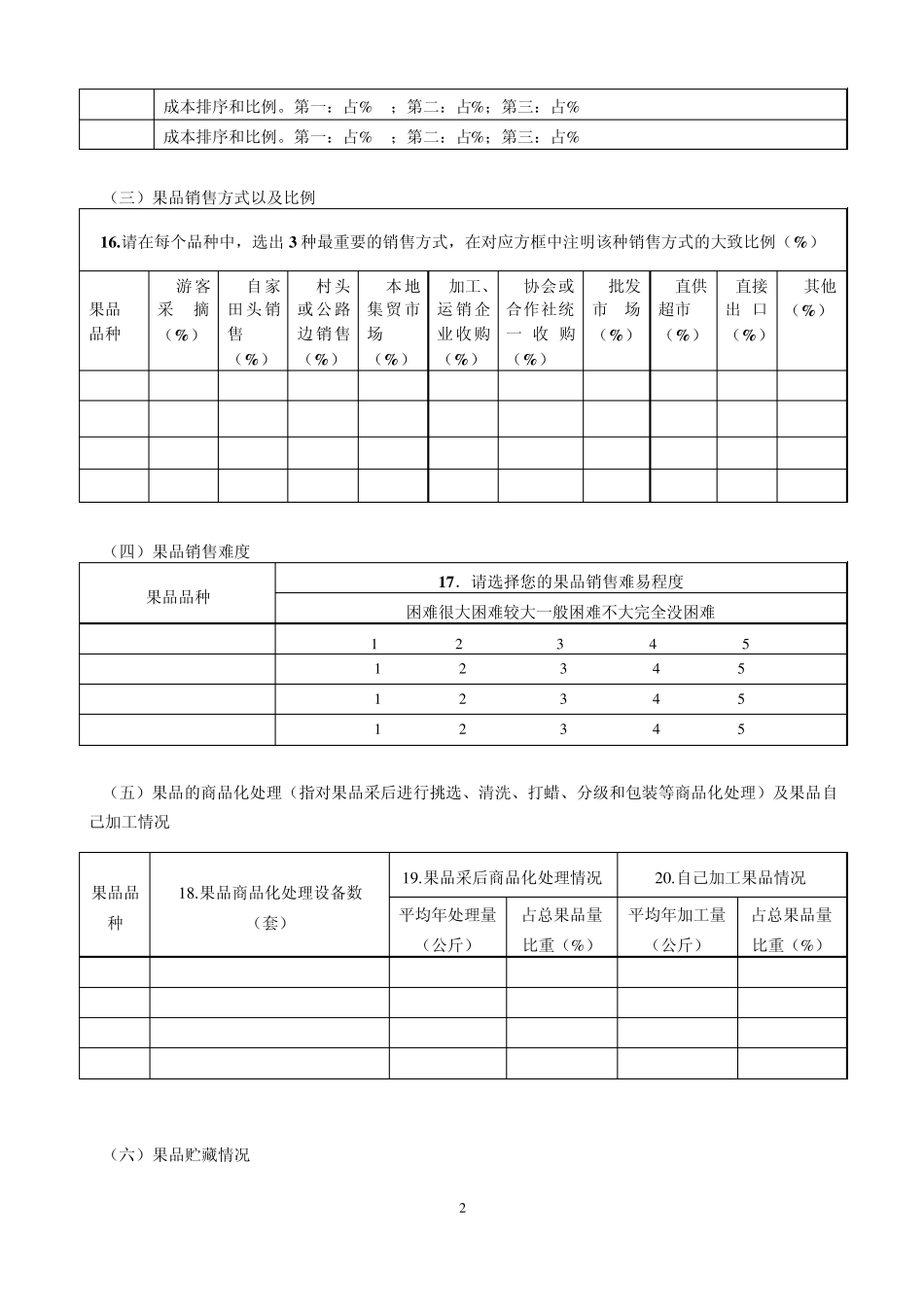 林果业种植户调查问卷_第2页