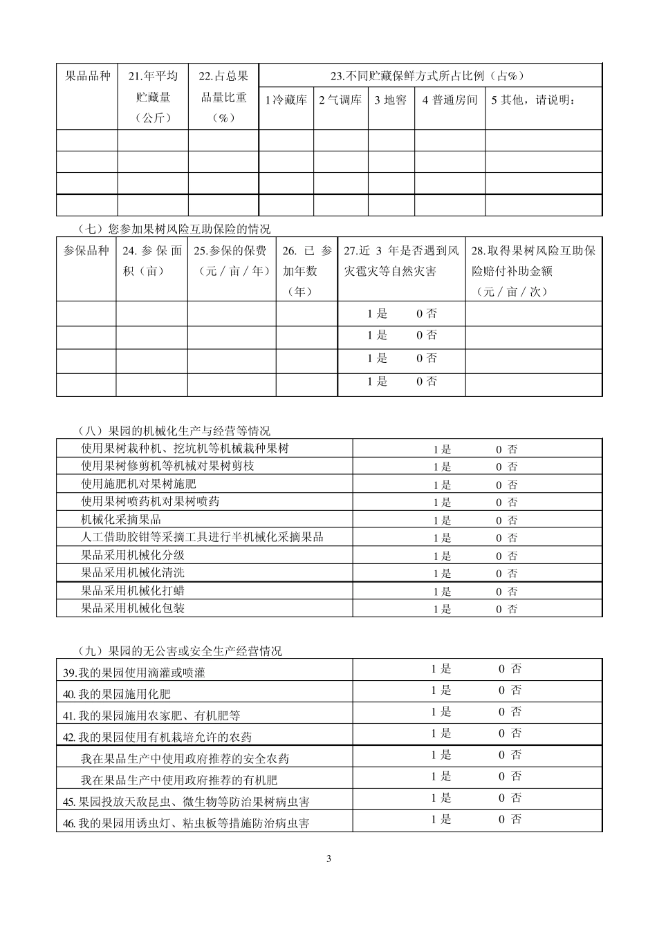 林果业种植户调查问卷_第3页