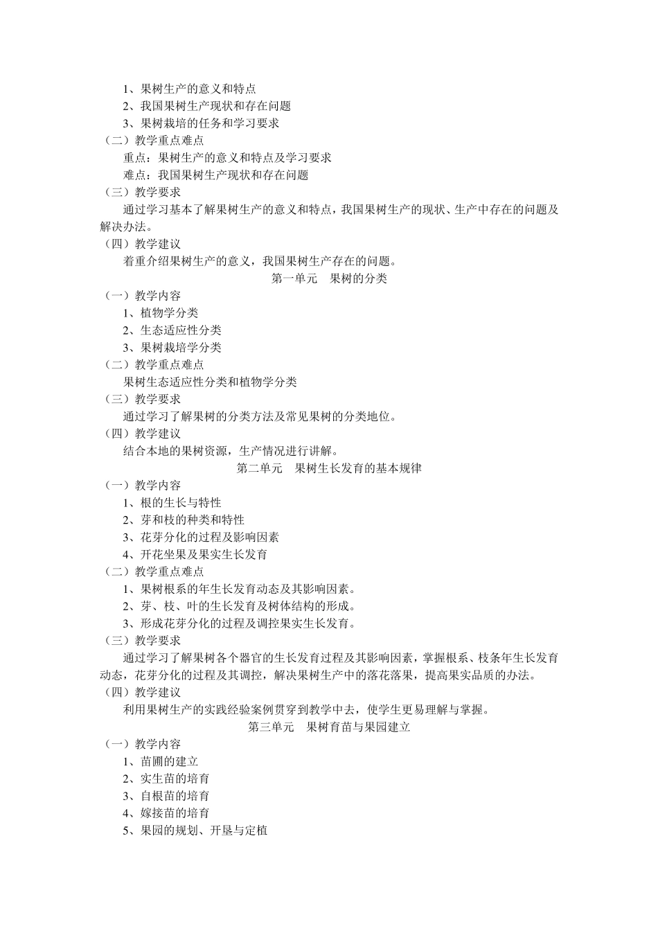 果树栽培学教学大纲_第2页