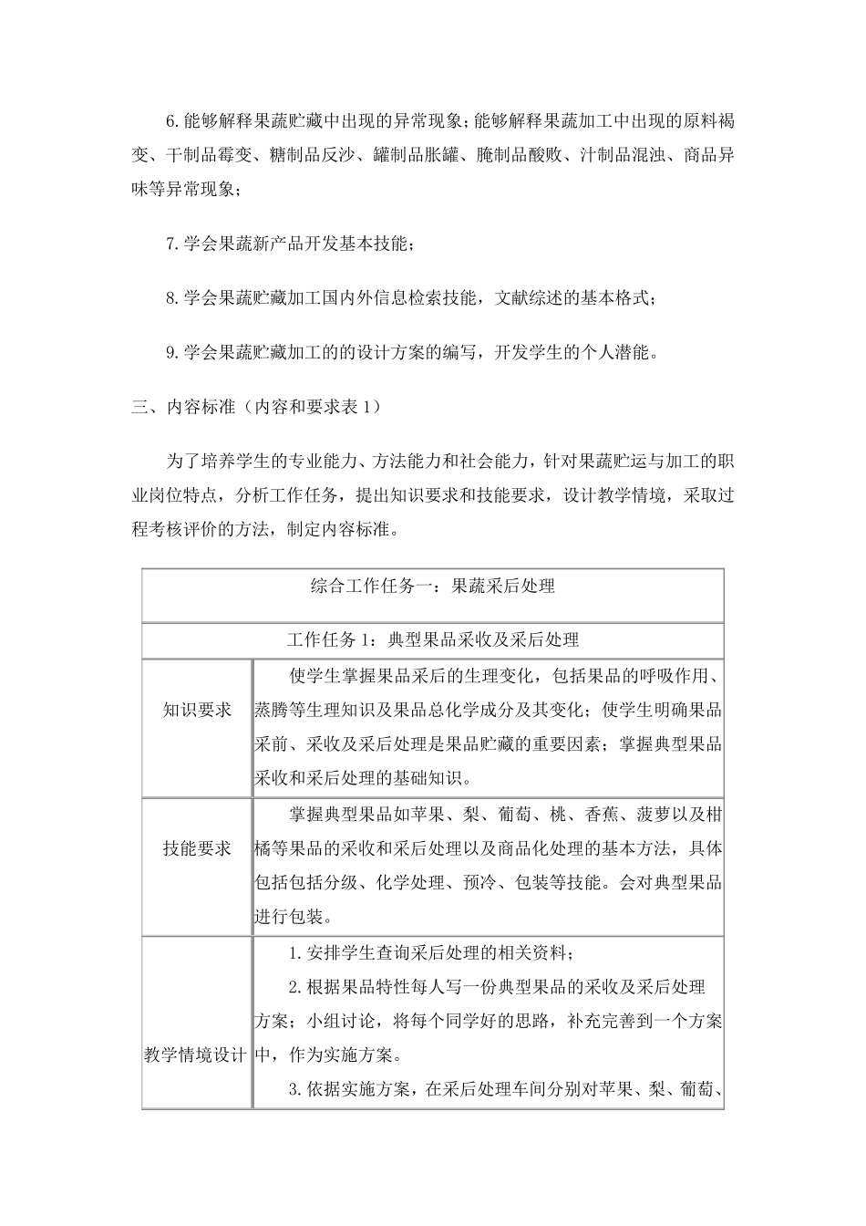 果蔬贮藏加工技术课程标准_第3页