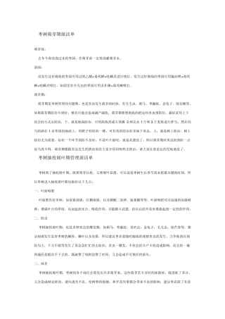 枣树各时期管理事项