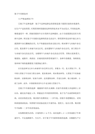 架子牛育肥技术