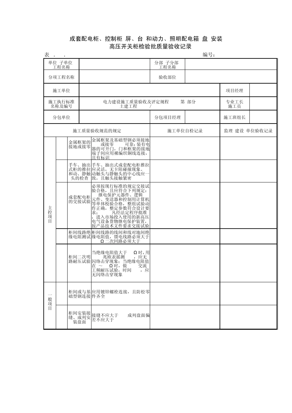 架空线路及杆上电气设备安装检验批质量验收记录_第3页