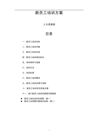 某企业员工培训方案