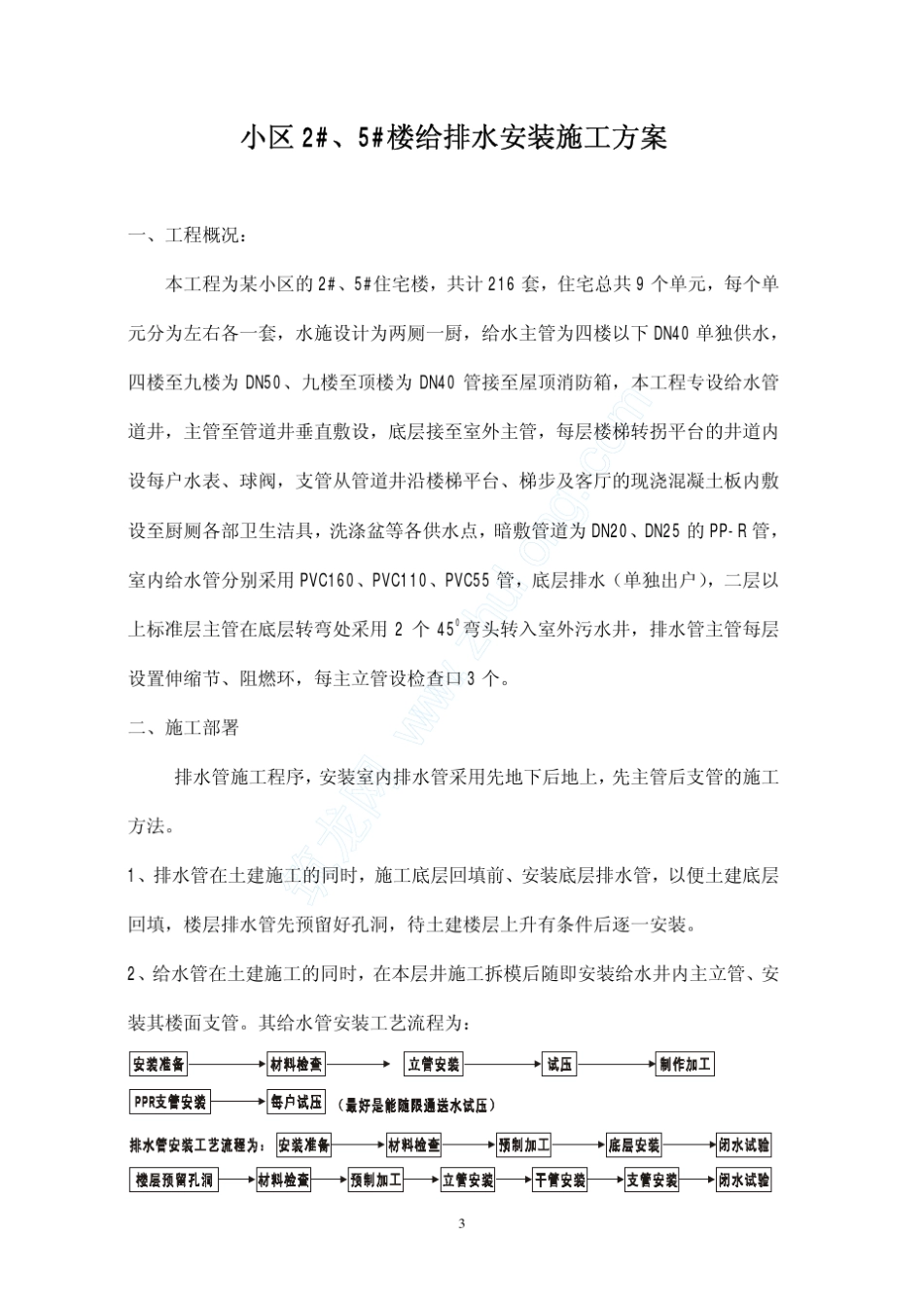 某住宅小区给排水施工方案_第3页
