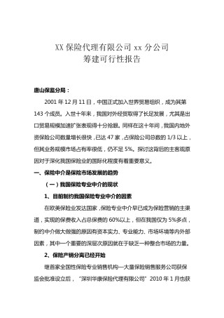 某保险公司可行性报告