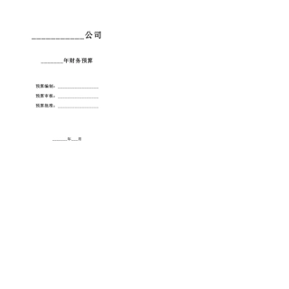 某公司财务预算表格(免费下载)
