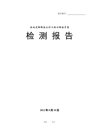 某县路检测检测报告