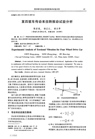 某四驱车传动系扭转振动试验分析
