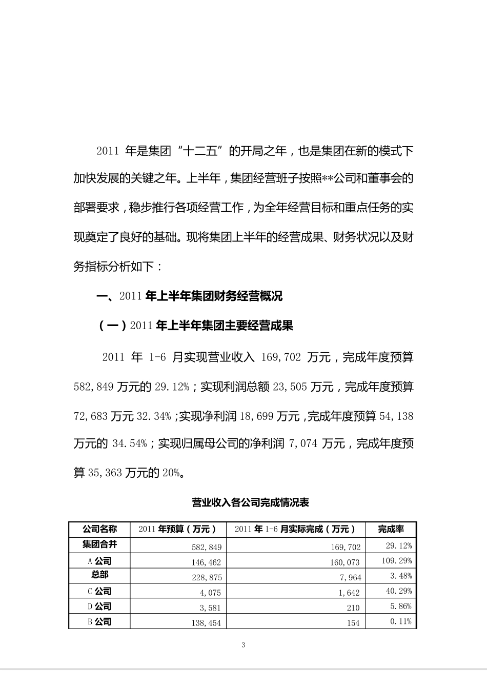 某地产公司2011年上半年财务分析报告_第3页
