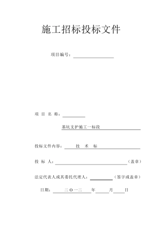 某基坑支护工程技术标01