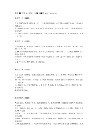 某女28天断食全记录