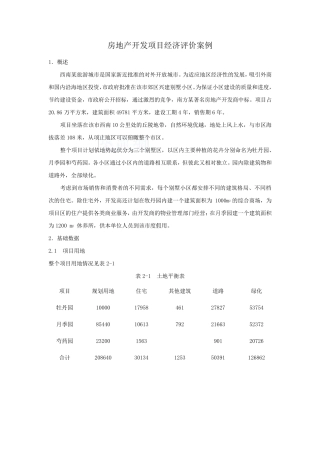 某小区房地产开发项目经济评价案例_secret