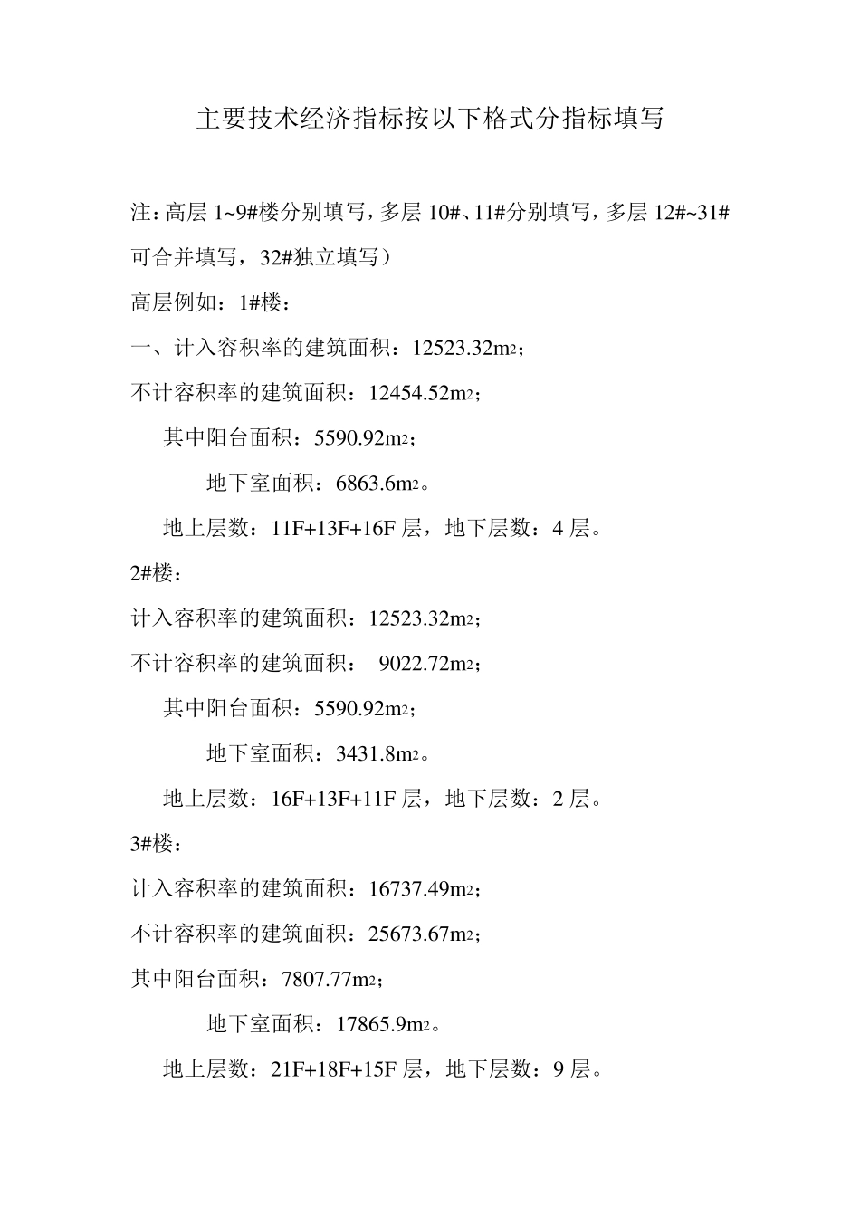 某房地产项目开发主要技术经济指标_第3页