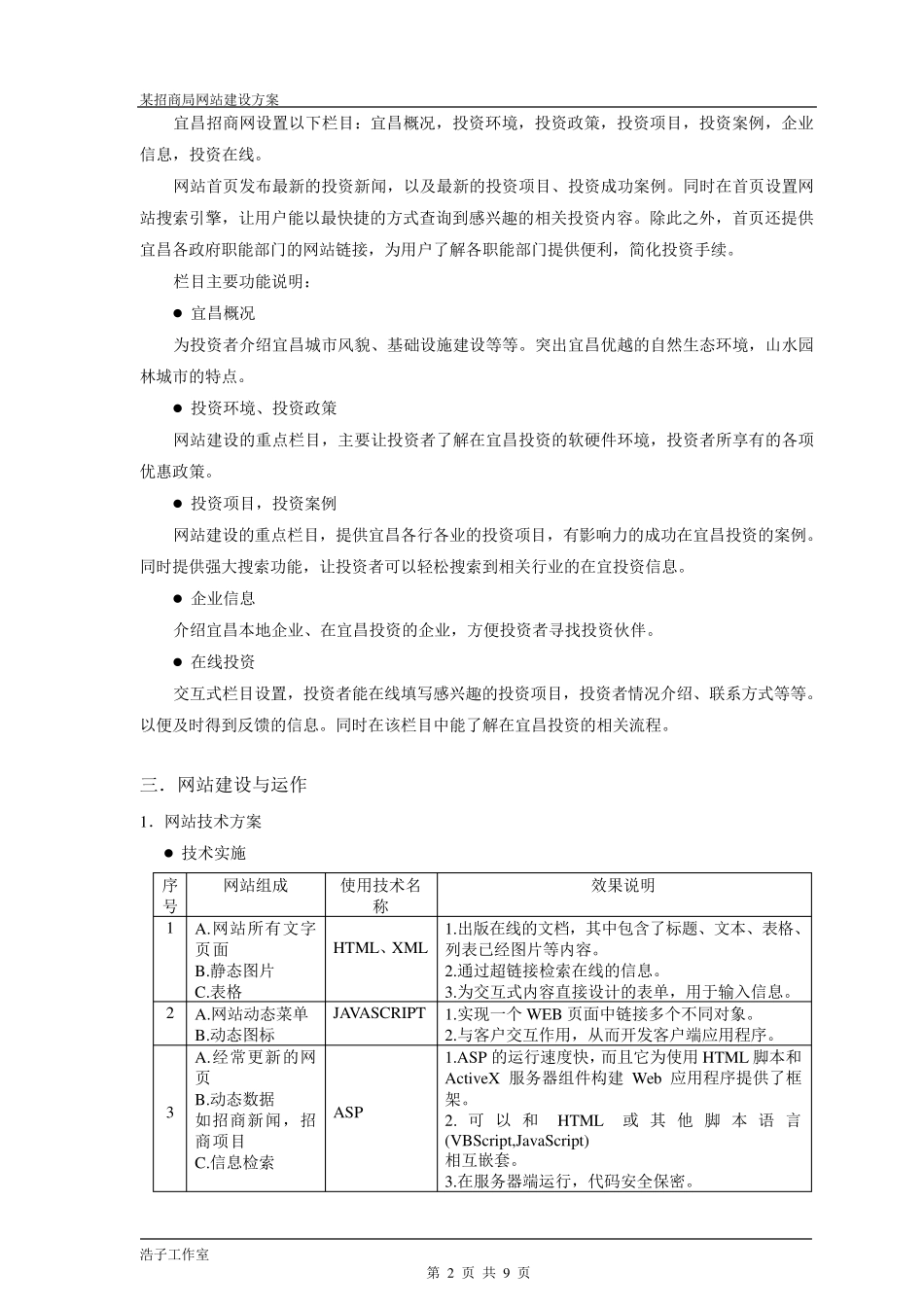 某招商局网站建设方案_第2页