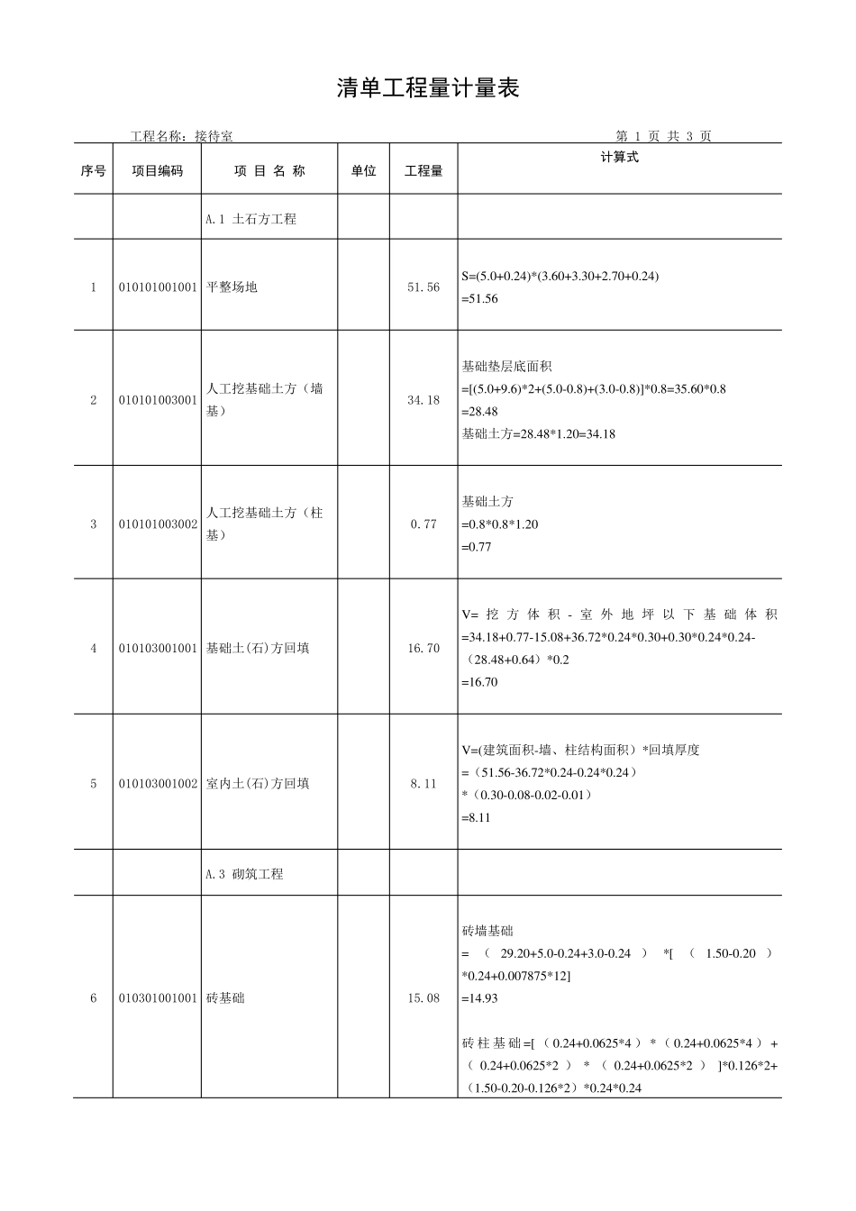 某接待室工程量清单与投标报价编制实例_第2页