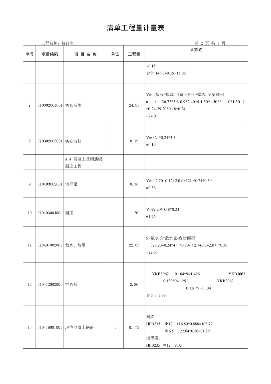 某接待室工程量清单与投标报价编制实例_第3页