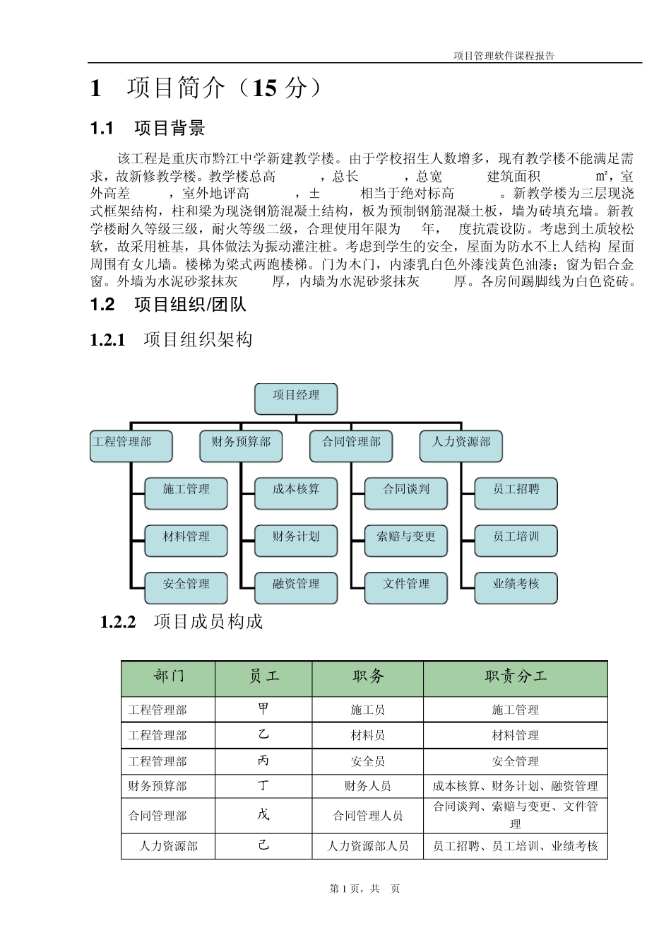 某某中学新建教学楼项目报告(project应用)_第3页