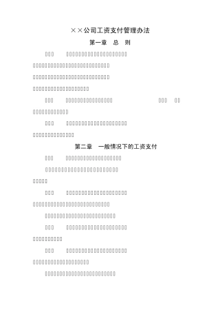某某公司工资支付管理办法