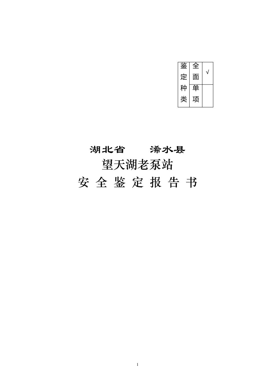 某泵站安全鉴定报告书_第1页