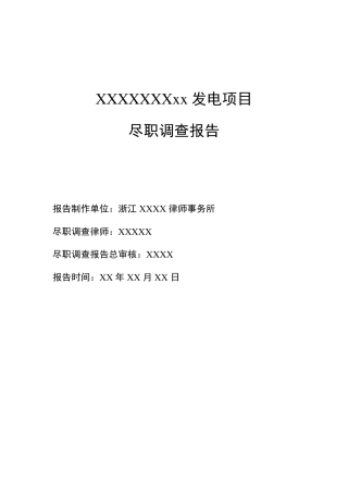 某电力公司的律师尽职调查报告