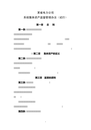 某省电力公司系统集体资产监督管理办法