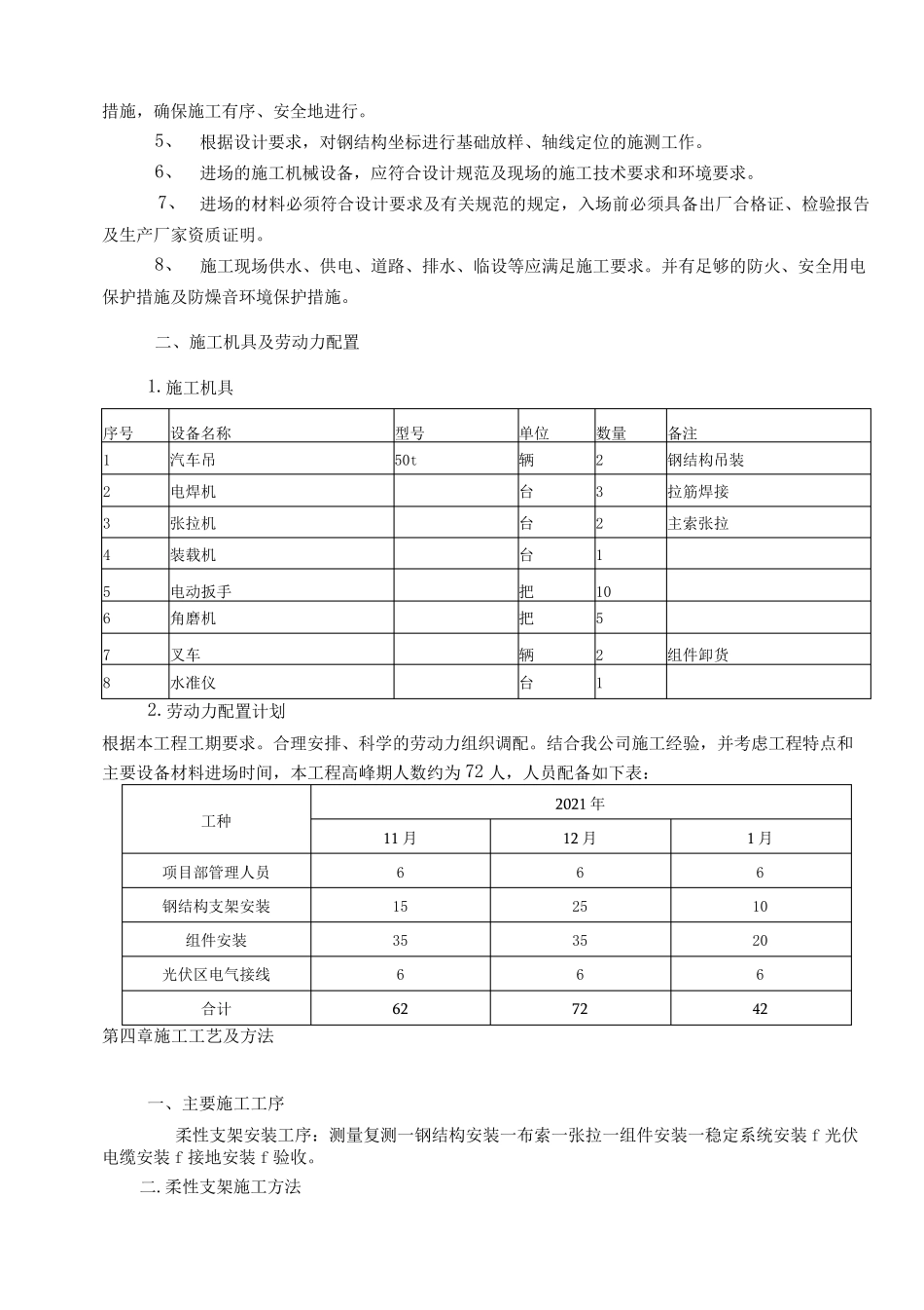 柔性光伏钢构及组件安装施工方案_第2页