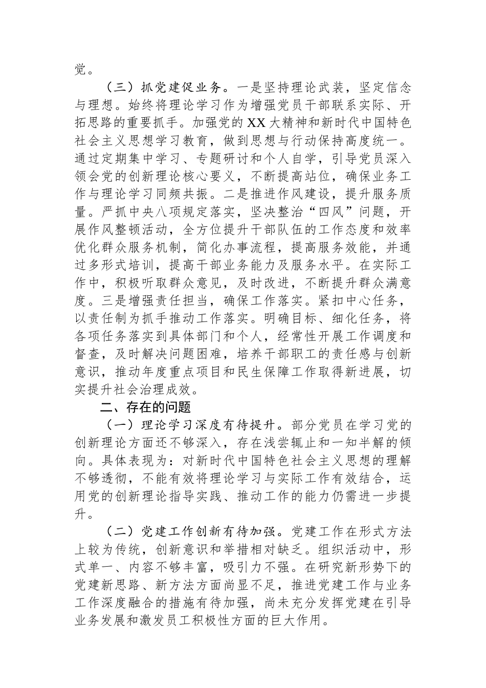 2024年XX党支部书记抓党建工作述职报告_第3页