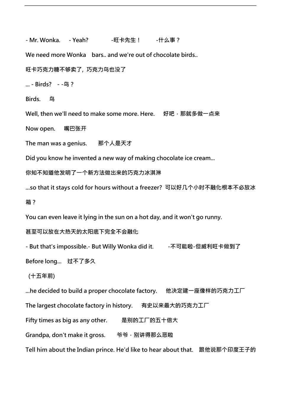 查理和巧克力工厂CharlieandtheChocolateFactory中英文剧本_第3页
