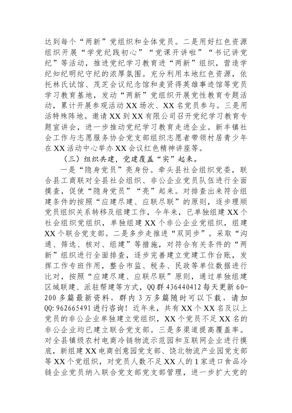 2024年XX县两新工委书记抓党建述职报告_第2页