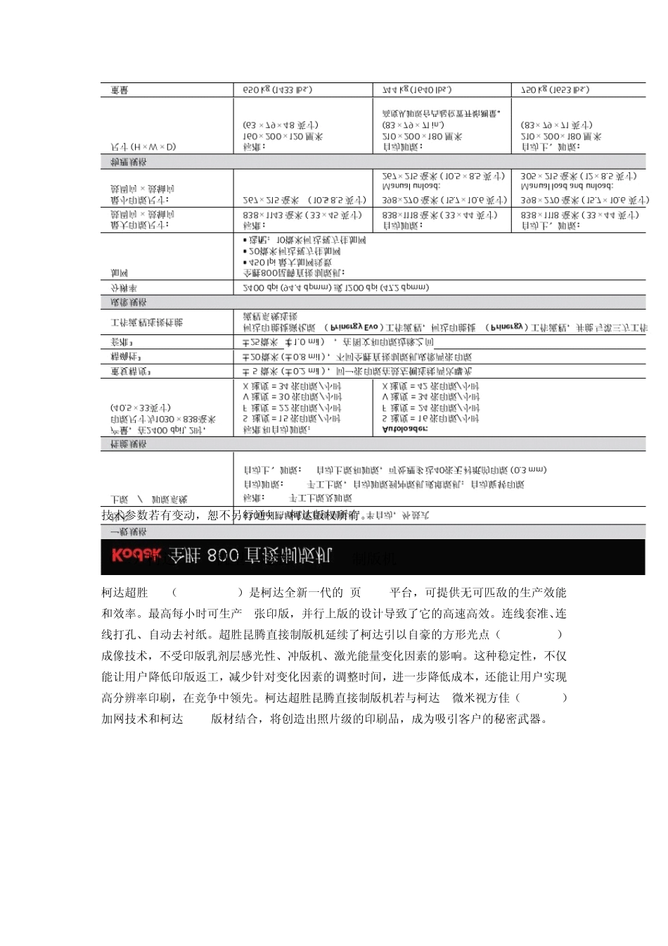 柯达CTP制版机规格及说明_第3页