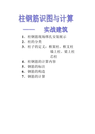 柱钢筋识图与计算