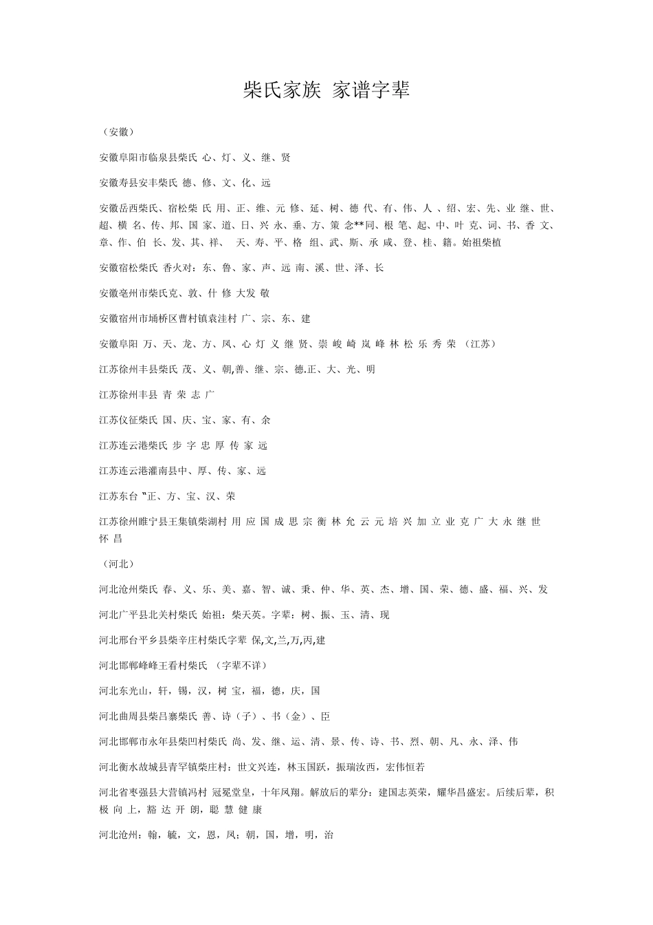 柴氏家族家谱字辈_第1页