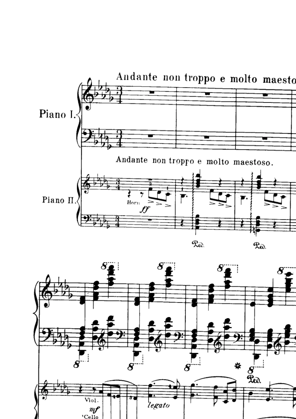 柴可夫斯基第一钢琴协奏曲第一乐章曲谱_第1页