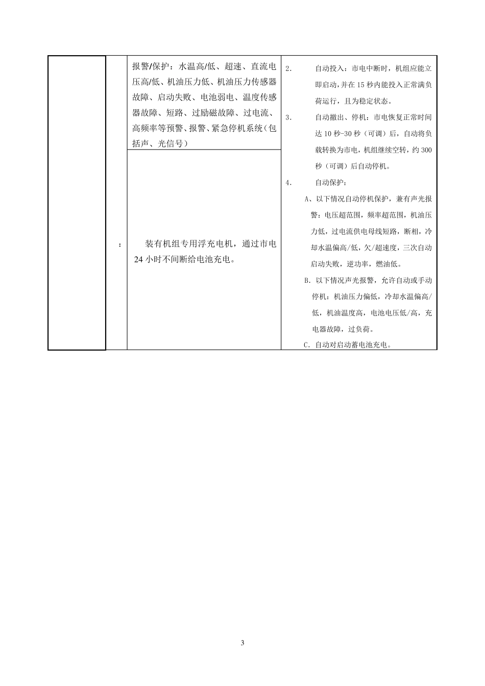 柴油发电机组供货内容及技术参数_第3页