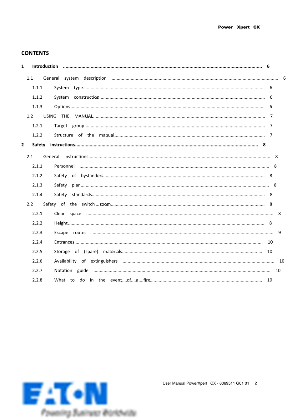 标准低压开关柜用户手册英文版_第2页