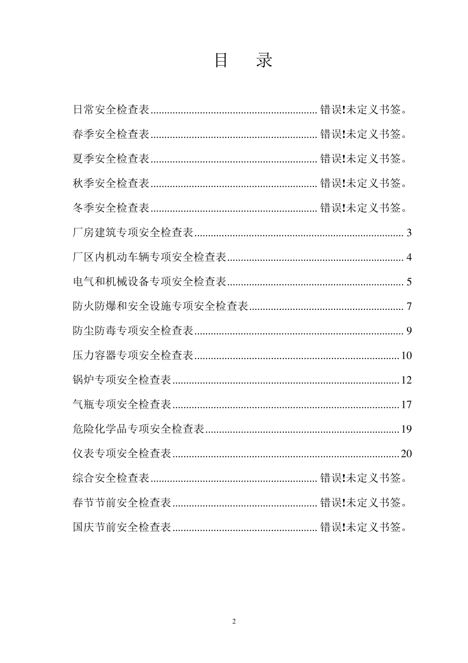 标准化所有专业,专项安全检查表_第2页