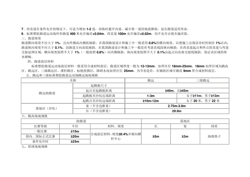 标准塑胶跑道运动场地数据_第3页