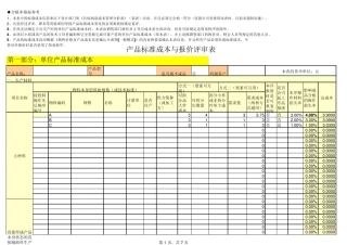 标准成本和报价系统分析表(套表)
