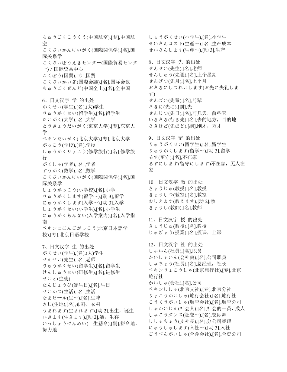 标准日本语初级汉字总结以音节为序1_第2页