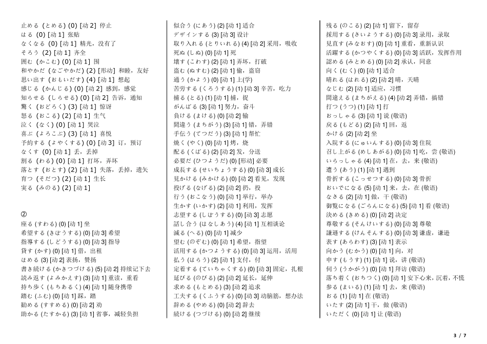 标准日本语动词大全_第3页