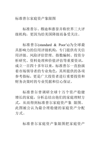 标准普尔家庭资产象限图