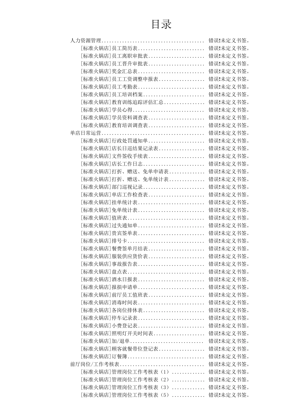 标准火锅店常用表格_第2页