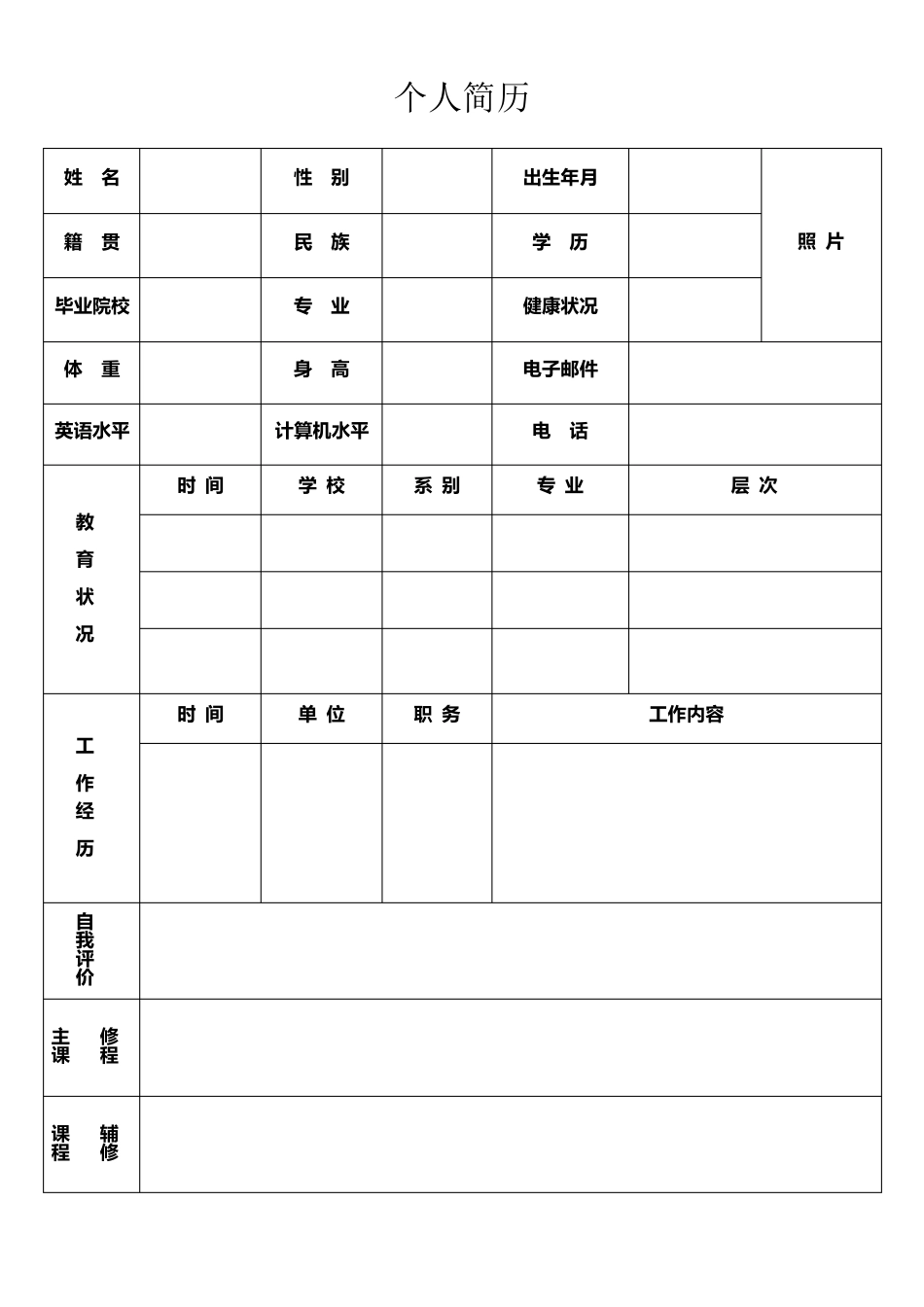 标准的个人简历模板(含求职信)_第3页