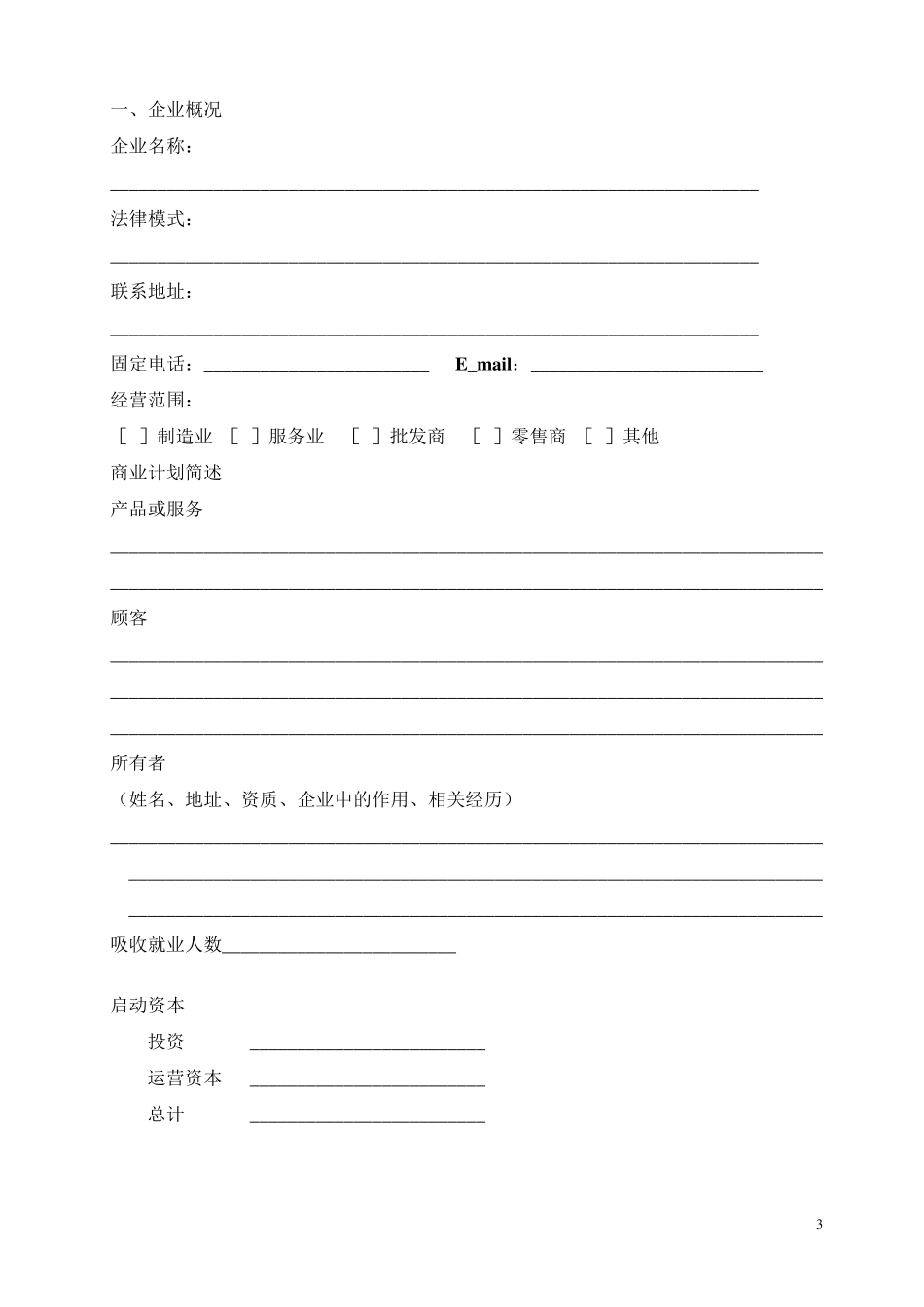 标准的商业计划书模板_第3页