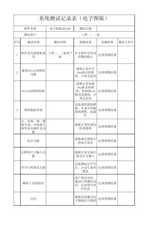 标准软件系统测试记录