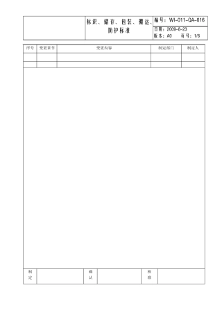 标识、储存、包装、搬运、防护标准