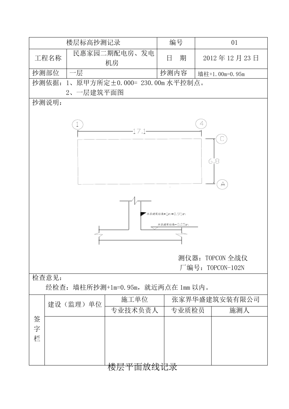 标高抄测记录_第2页